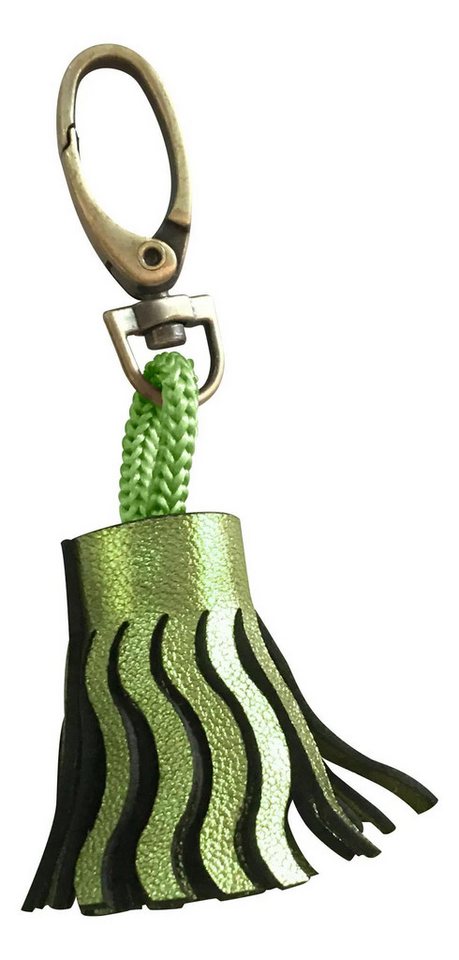 CLAIREFONTAINE Schlüsselanhänger 2x Schlüsselanhänger aus Leder Cuirisé TM 4x2,5cm - Grün 400075C, LEDER TASCHEN & LEDERWAREN von CLAIREFONTAINE