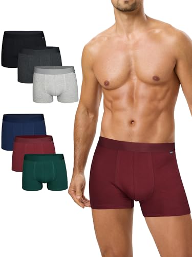 CLALER Boxershorts Herren Baumwolle 6er Pack, Unterhosen Männer Atmungsaktive Retroshorts Men Bequeme UnterwäSche Bunt Boxer Shorts for Men（Mehrfarbig03*6,M） von CLALER