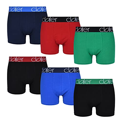 CLALER Boxershorts für Herren 6er-Pack Baumwoll-Trunks dehnbar weich eng anliegender und atmungsaktiver Herrenunterwäsche(Mehrfarbig×6,L) von CLALER