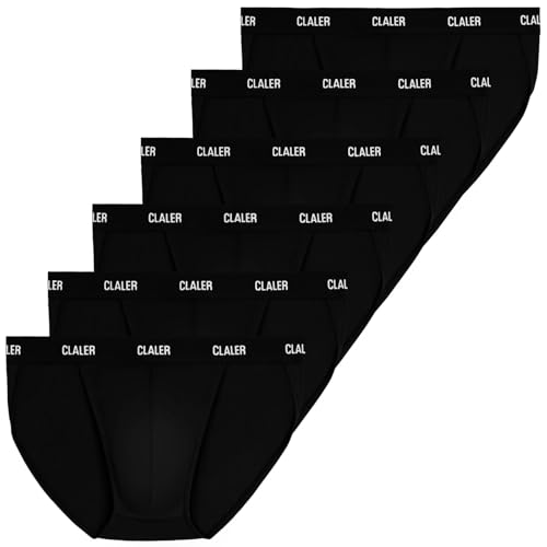 CLALER Herren Slips Modal 6er Pack Unterwäsche Männer Atmungsaktive Sport Unterhosen (Schwarz*6,XXL) von CLALER