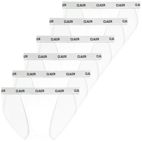 CLALER Herren Slips Modal 6er Pack Unterwäsche Männer Atmungsaktive Sport Unterhosen (Weiß*6,XL) von CLALER
