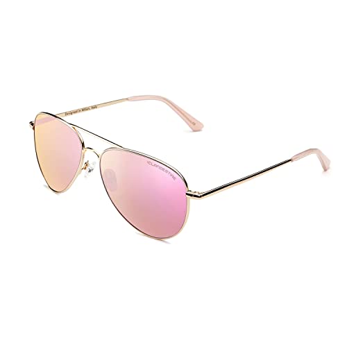 CLANDESTINE - Sonnenbrille A10 Gold Rose - Verspiegelte Nylon Gläser und Edelstahlrahmen - Sonnenbrille für Männer und Damen - Mit Smart Vision Technology - Bessere Sicht und Geringere Blendung von CLANDESTINE