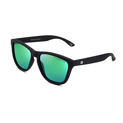 CLANDESTINE - Sonnenbrille Model 8 Matte Black Green by Sanyo Gutiérrez - Grüne HD Nylon Gläser und TR90 Rahmen - Unisex Sonnenbrille - Smart Vision Technology - Bessere Sicht und Geringere Blendung von CLANDESTINE