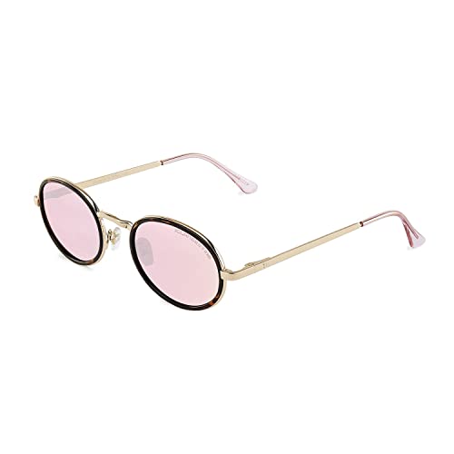 CLANDESTINE - Sonnenbrille Ovo 17 Gold Matte Habana Rose - Rosa Nylon Gläser und Stahlrahmen - Sonnenbrille für Männer & Damen - Mit Smart Vision Technology - Bessere Sicht und Geringere Blendung von CLANDESTINE