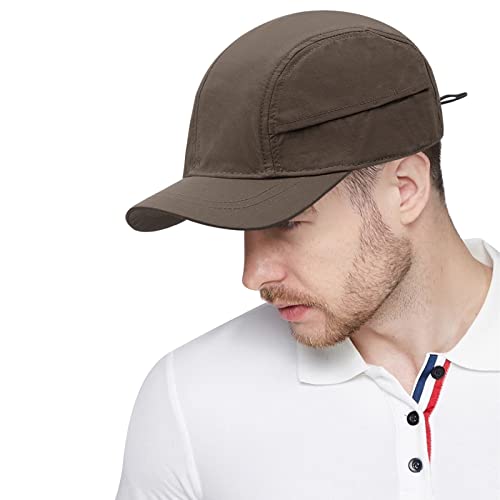 CLAPE 5 Panel Baseball Cap Wasserdicht Kappe Kurzer Schirm Verstellbar Basecap Schnelltrocknend Sport Running Cap UV-Schutz Full Cap von CLAPE