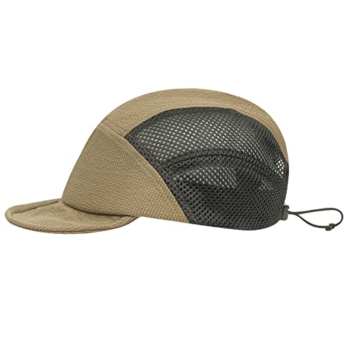 CLAPE Atmungsaktive Sommer Kappe 5 Panel Basecap mit Kurzem Schirm Mesh Baseball Cap Low Profile Dad Cap Verstellbar Sport Cappy Flip Brim Cycling Cap Lightweight Soft Cap von CLAPE