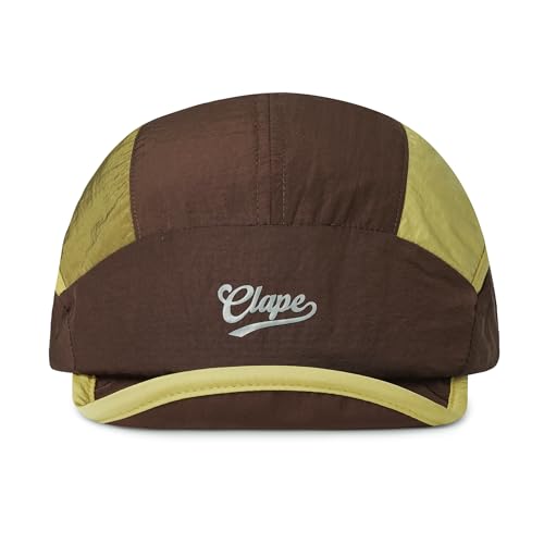 CLAPE 5 Panel Cap Running Short Brim Baseball Cap SchnellTrocknend Leicht Wasserabweisend Sport Hat Herren Damen Baseballkappe mit Weicher Krempe Radmütze Laufkappe Cycling Braun Brown BSSD2566 von CLAPE