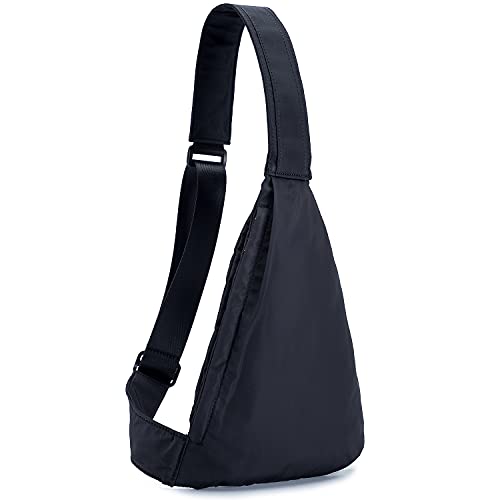 CLAPE Sling Chest Crossbody Bag Wasserdicht Schultertasche Klein Leicht Umhängetasche Herren Multi-Pocket-Rucksack, Schwarz von CLAPE