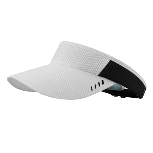 CLAPE Atmungsaktiv Sun Visor Cap Herren Damen Schnelltrocknend Leichte Running Sport Visor UV Schutz Sonnenvisier Outdoor Sunvisor für Erwachsene White DSKD1 von CLAPE