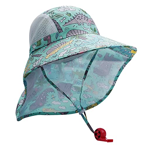 CLAPE Baby Sonnenhut Unisex Schirmmütze mit Nackenschutz Breiter Krempe Strandhut Sommer Bucket Hat Atmungsaktiv Eimer Hüte Fischerhut für 3-10 Jahren von CLAPE