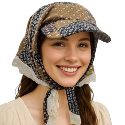 CLAPE Bandana Basecap Baseball Cap Damen Bandana mit Schirm Sonnenhut Outdoor Mütze Vorgebundenes Kopftuch Turban Headwear Brown BSAB2553 von CLAPE