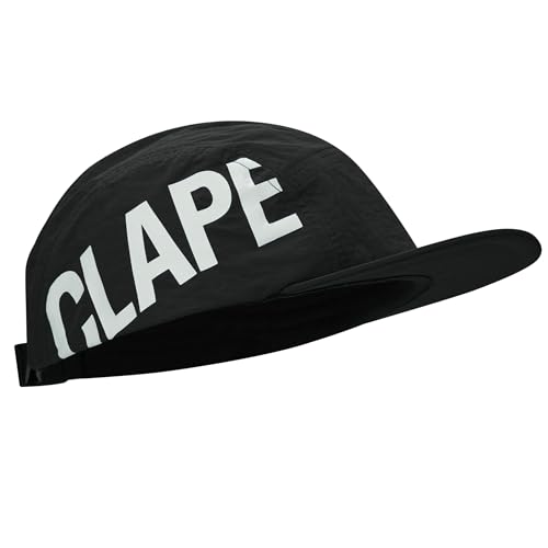 CLAPE Baseball Cap 5 Panel Running Caps Flache Cap Schnelltrocknend Verstellbar Basecap Trucker Kappe Snapback Mütze Schwarz Black BSSP2531 von CLAPE