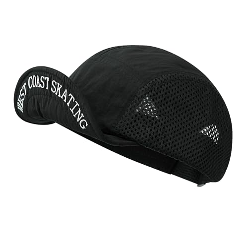 CLAPE Baseball Cap Herren Damen Basecap mit Kurzem Schirm Mesh 5 Panel Cap Sommer Atmungsaktiv Schnelltrocknend Verstellbare Trucker Kappe Sport Schwarz Black BSSD2506 von CLAPE