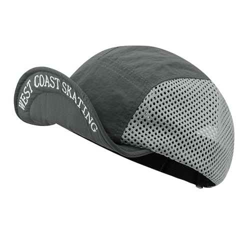 CLAPE Baseball Cap Herren Damen Basecap mit Kurzem Schirm Mesh 5 Panel Cap Sommer Atmungsaktiv Schnelltrocknend Verstellbare Trucker Kappe Sport Grau Gray BSSD2506 von CLAPE