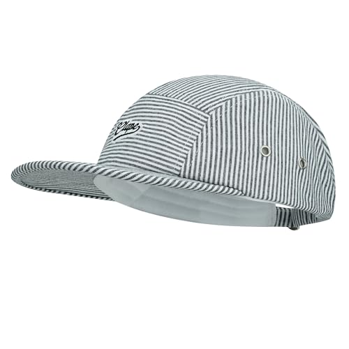CLAPE Basecap Baseball Cap Herren Damen Gestreift Baumwolle Kappe Verstellbar Flat Cap Laufkappe UV Schutz Schwarz Black BSAP2526 von CLAPE