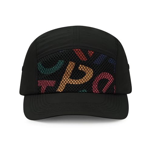 CLAPE 5 Panel Cap Herren Damen für Große Kopfgröße Baseball Cap Schnelltrocknend Verstellbar Baseballkappe Sport Running Hat UV Schutz Leichtgewicht Hip Hop Basecap Black BSSC2513 von CLAPE