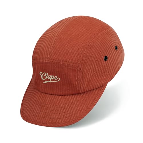 CLAPE Basecap Herren Damen 5 Panel Cap Flat Brim Baseball Cap Baumwolle Soft Einstellbar Unisex RunningLeichtgewicht Outdoor Sport OrangeRed BSAP2515 von CLAPE