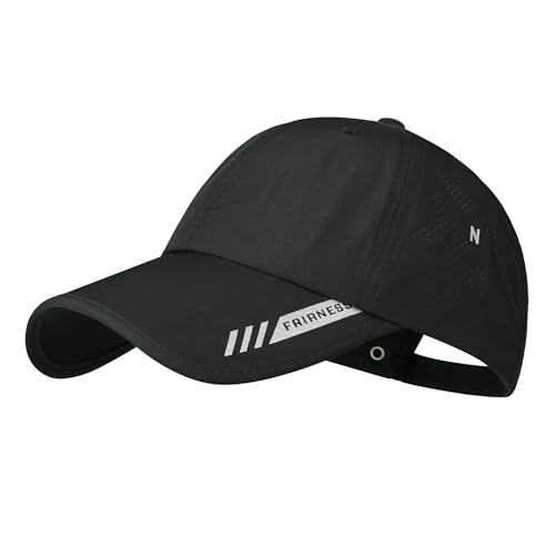 CLAPE Basecap Herren Damen Baseball Cap Sommer Baseballkappe Atmungsaktiv Sport Kappe UV Schutz Running Cap Schwarz Black BSSQ2581 von CLAPE