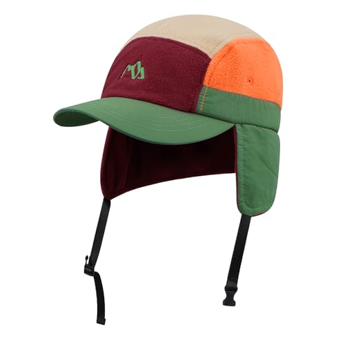 CLAPE Basecap Herren mit Ohrenklappen 5 Panel Winter Kappe Thermal Wool Baseball Cap Unisex Warm Trappermütze Earflap Trucker Cap von CLAPE