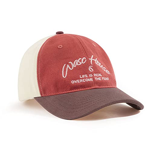 CLAPE Baumwolle Basecap Herren Embroidery Baseball Cap Vintage Cap Damen Freizeit Fitted Kappe Schildkappen Golf Tennis Kappe Red BB10 von CLAPE