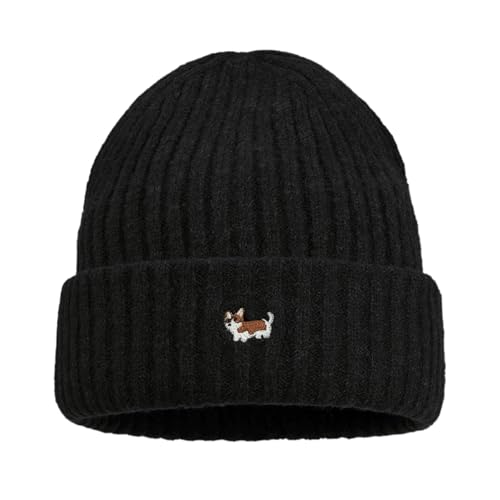 CLAPE Beanie Mütze Herren Stickerei Skimütze Schwarz Damen Strickmütze Warme Cap Unisex von CLAPE