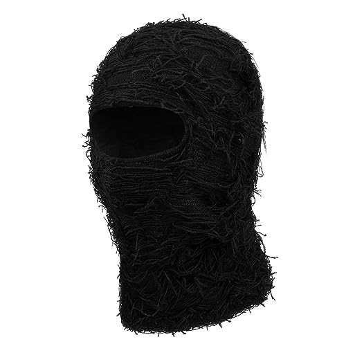 CLAPE Classic Gestrickte Sturmhaube Distressed Gesichtsmaske Ski Maske Balaclava Beanie Full Face Snow Mask Elastizität Vollgesichts Skiüberzug von CLAPE