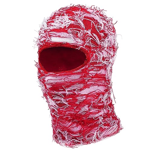 CLAPE Distressed Balaclava Ski Mask Winddichte Sturmhaube Vollgesichts Gesichtsmaske Knitted Warm Full Face Mask von CLAPE