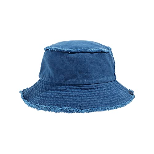 CLAPE Distressed Eimer Hut Washed Cotton Bucket Hat Damen Herren Sonnenschutz Fischerhut Breite Krempe Sonnenhut Faltbar Retro Anglerhut Blue HJY1 von CLAPE