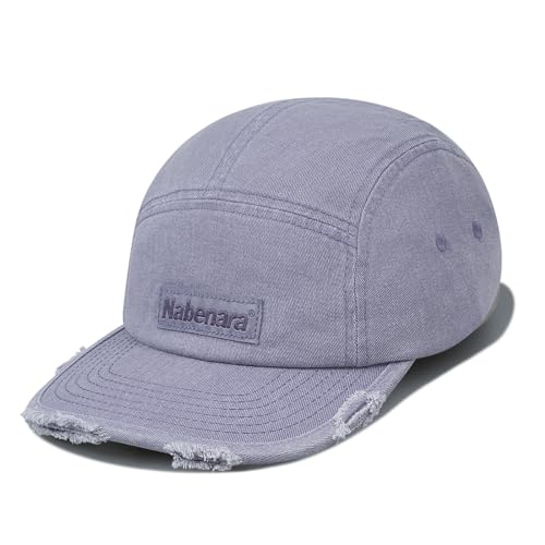 CLAPE Distressed Washed Baseball Cap UV Schutz 5 Panel Cap Freizeit Basecap mit Flacher Krempe Verstellbar Schildmütze Damen Herren Street Hip Hop Snapback Cap von CLAPE