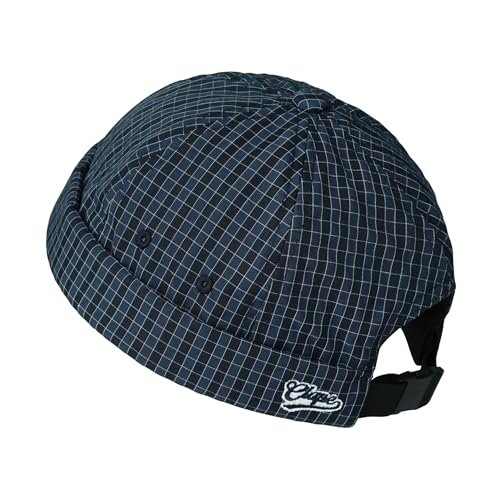 CLAPE Docker Cap Herren Damen Cap Ohne Schirm Plaid Kappe Ohne Schirm Schnell Trocken Docker Mütze Verstellbar Hafenmütze Fischermütze Seemannsmütze Blue Blau FMA2502 von CLAPE