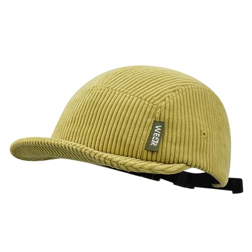 CLAPE Faltbar 5 Panel Cap Herren Damen Short Brim Baseball Cap Flip Brim Snapback Hat Retro Cord Kappe UV-Schutz Schildkappe Classic Jockey Cap von CLAPE