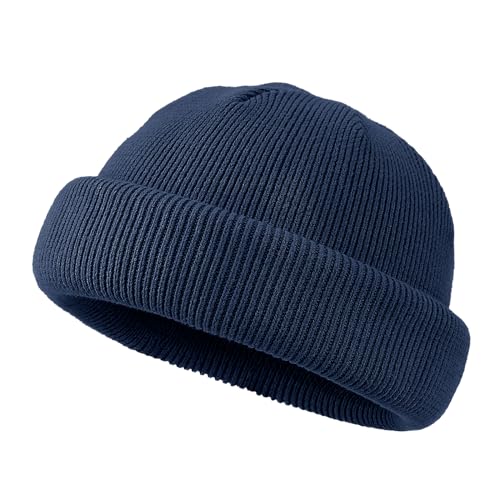 CLAPE Fischermütze Herren Retro Fisherman Beanie Elastisch Feinstrick Strickmütze Winter Knitted Docker Hat Trawler Beanie Watch Hut von CLAPE