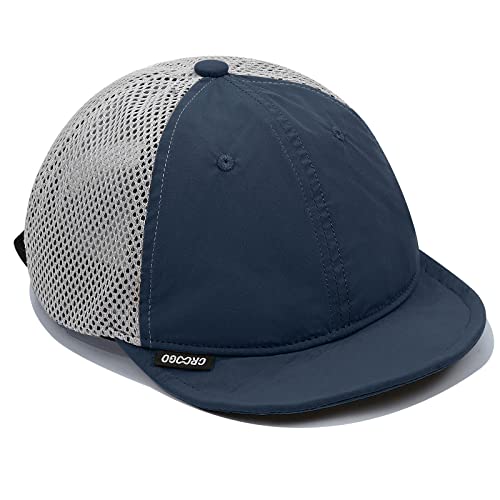 CLAPE Flat Brim Baseball Cap Basecap Kurzer Schirm Mesh Trucker Cap Sommer Kappe Herren Damen Verstellbar Snapback Cap UV-Schutz Schildkappe von CLAPE