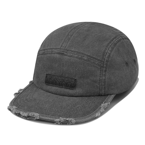 CLAPE Flat Brim Snapback Cap Distressed 5 Panel Cap Damen Herren Waschbar Baumwolle Basecap UV Schutz Freizeit Baseballmütze Unstructured Dad Cap von CLAPE