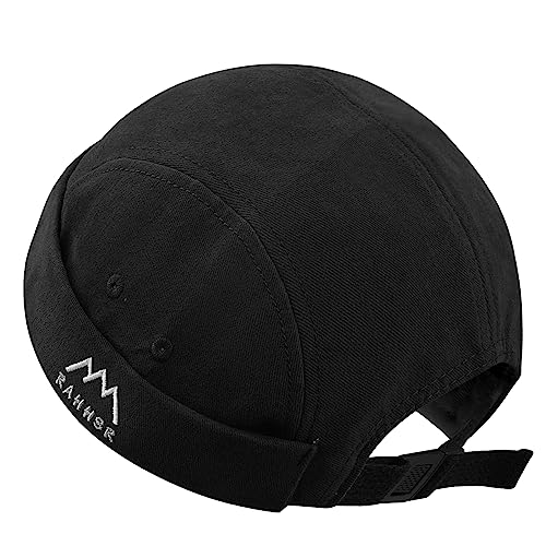 CLAPE Herren 5 Panel Cap Ohne Schirm Baumwolle Dockercap Dockermütze Sommer Rollmütze Verstellbar Seemannsmütze Stickerei Beanie Brimless Hat von CLAPE