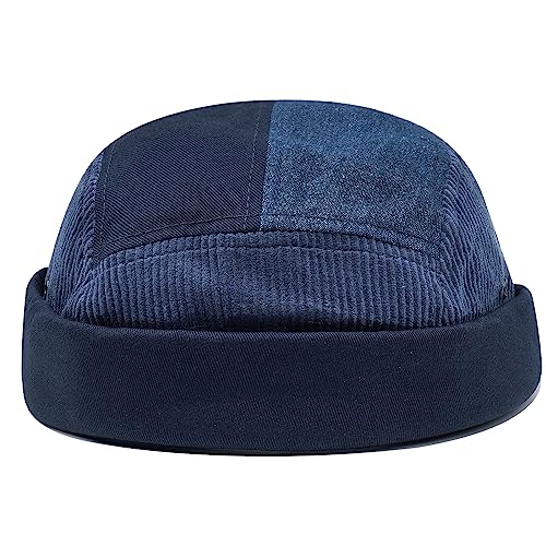 CLAPE Herren Cap Ohne Schirm Baumwolle Docker Mütze Damen Seemannsmütze Rolled Cuffed Brimless Hat Verstellbar Rollmütze Schiffermütze Sommer Fischermütze von CLAPE