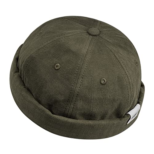 CLAPE Herren Dockercap Dockermütze aus Baumwolle Retro Seemannsmütze Lightweight Brimless Hat 6 Panel Beanie Fischermütze von CLAPE