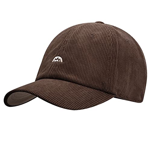 CLAPE Kappe Herren Corduroy Baseball Cap Retro Dad Hat Basic Cordcap Mit Schirm Outdoor Schildkappen Verstellbar Trucker Cap Brown BB15 von CLAPE