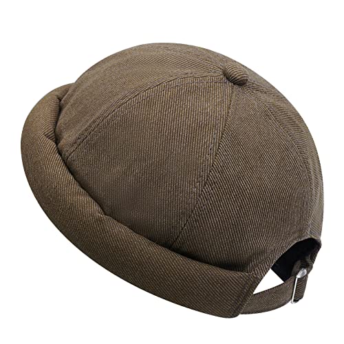 CLAPE Kappe Ohne Schirm Heavy Twill Cotton Docker Cap Rolled Cuff Brimless Cap with Adjustable Seemannsmütze Hafenmütze Kurze Beanie Bikercap von CLAPE