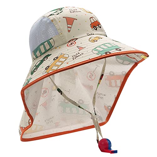 CLAPE Kids Sun Hat Mesh Sonnenhut Kinder UPF50+ Bucker Hat Fischerhut mit Nackenschutz Schnelltrocknend Outdoor Hut für Baby Mädchen Junge von CLAPE