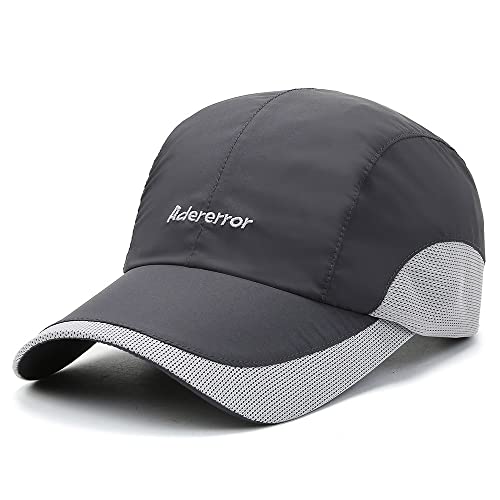 Clape Mesh Running Cap Quick Drying Baseball Cap Leicht Basecap Sun Protection Sport Outdoor Hat Unstructured Trucker Cap Golf Tennis Kappe,Dark Gray von CLAPE