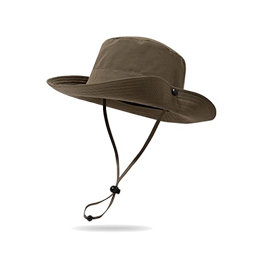 CLAPE Outdoor Boonie Hat Wasserdicht Buschhut Safari Hut Faltbar Fischerhut mit Kinnband UV Schutz Sommer Sonnenhut Wide Brim Bucket Hat von CLAPE