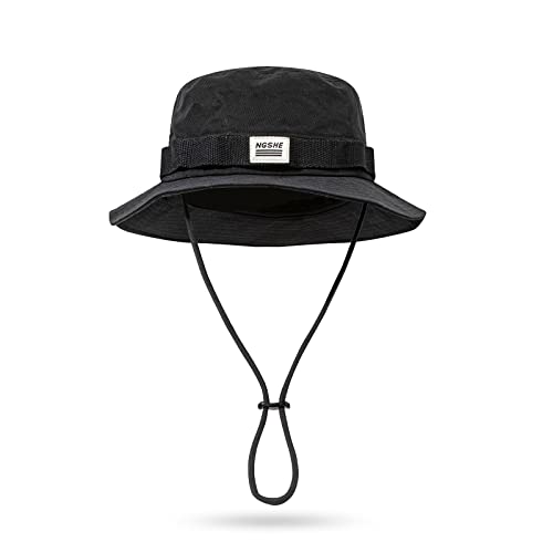 CLAPE Outdoor Sonnenhut Herren UV Schutz Safari Boonie Hat Faltbar Fischerhut mit Kinnband Leichtgewicht Buschhut Verstellbar Schlapphut von CLAPE