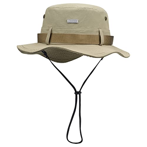 CLAPE Outdoor Sonnenhut UV Schutz Boonie Hat mit Kinnband Faltbar Safari Hut Buschhut Winddicht Wanderhut Anglerhut for Damen Herren von CLAPE