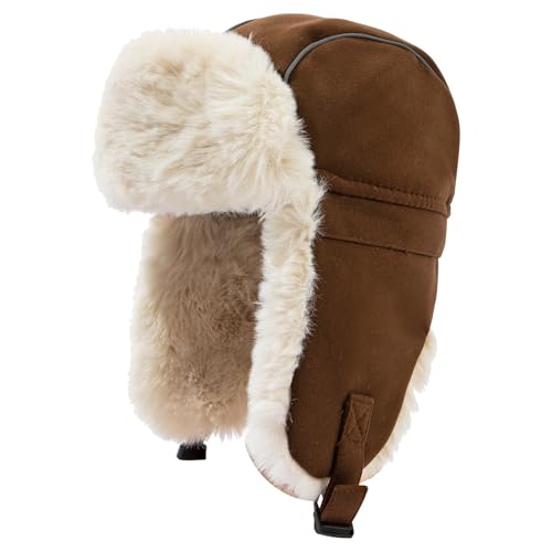 CLAPE Outdoor Wintermütze mit Ohrenklappen Warme Trappermütze Fliegermütze Herren Damen Anpassbar Earflap Mütze Winddicht Bombermütze von CLAPE