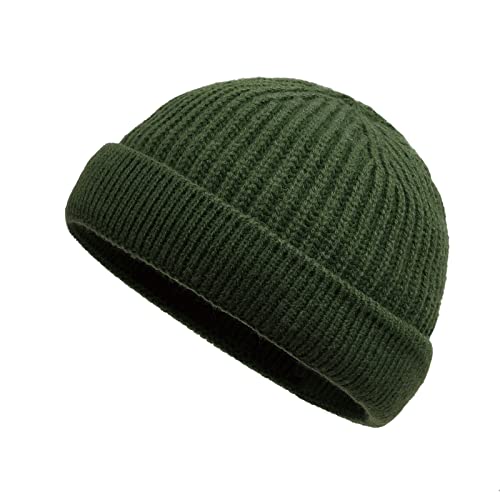 CLAPE Retro Fischermütze Trawler Beanie Mütze Acrylic Fisherman Beanie Hat Docker Mütze Winter Plain Knit Hat Rollup Edge Schädeldecke von CLAPE