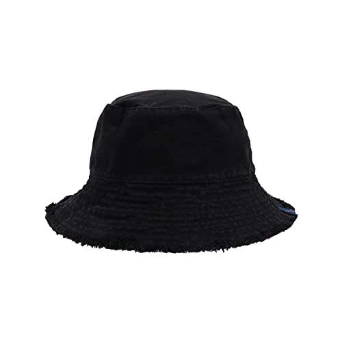 CLAPE Reversibel Fischerhut Unisex UV-Schutz Sonnenhut Washed Cotton Bucket Hat Faltbar Anglerhut Distressed Fischerhüte Sommer Outdoor Sun Hat Black HJY1 von CLAPE