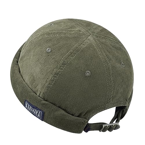 CLAPE Rolled Cuff Brimless Hat Corduroy Docker Cap Dockermütze Unisex Seemannsmütze Kappe Ohne Schirm Beanie Fischermütze Kurz Green HBH01 von CLAPE