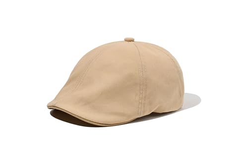 CLAPE Schirmmütze Herren Damen Schiebermütze Baskenmütze Flache Kappe Baumwolle Einstellbar Newsboy Cap Gatsby Mütze Khaki NBAP2501 von CLAPE