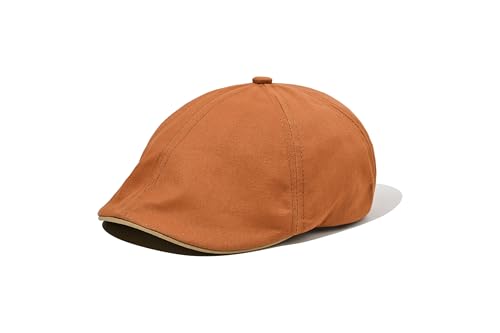 CLAPE Schirmmütze Herren Damen Schiebermütze Baskenmütze Flache Kappe Baumwolle Einstellbar Newsboy Cap Gatsby Mütze Orange NBAP2501 von CLAPE